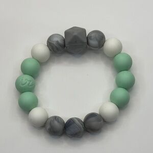 ir Gray and Mint Beaded silicone Bracelet